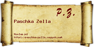 Paschka Zella névjegykártya